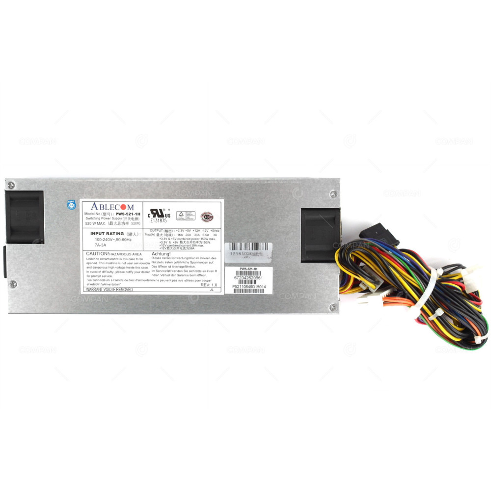 PWS-521-1H SUPERMICRO 520W POWER SUPPLY FOR ABLECOM